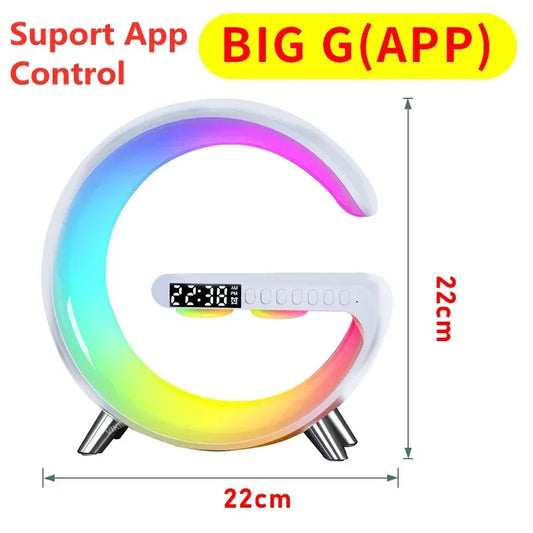 Multifunction Wireless Charger Stand Bluetooth 5.0 Speaker FM TF RGB Night Light Fast Charging Station for Iphone Samsung Xiaomi