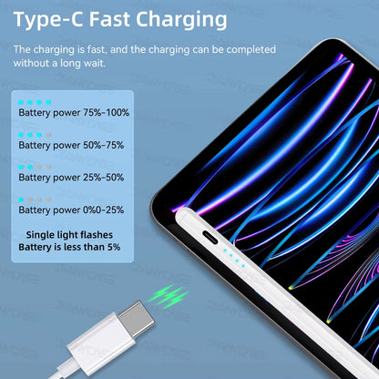 For Ipad Pencil 2025 M3 Stylus Pen for Air 6 M2 Pro M4 with Palm Rejection Tilt for Ipad Pro 11 12.9 13 7/8/9/10/11Th Mini 5 6 7
