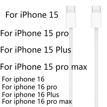 2025 20W Fast USB-C Power Adapter for iPhone 16/15/14/13/12 Mini Pro Max - High-Speed Charging Cable Included